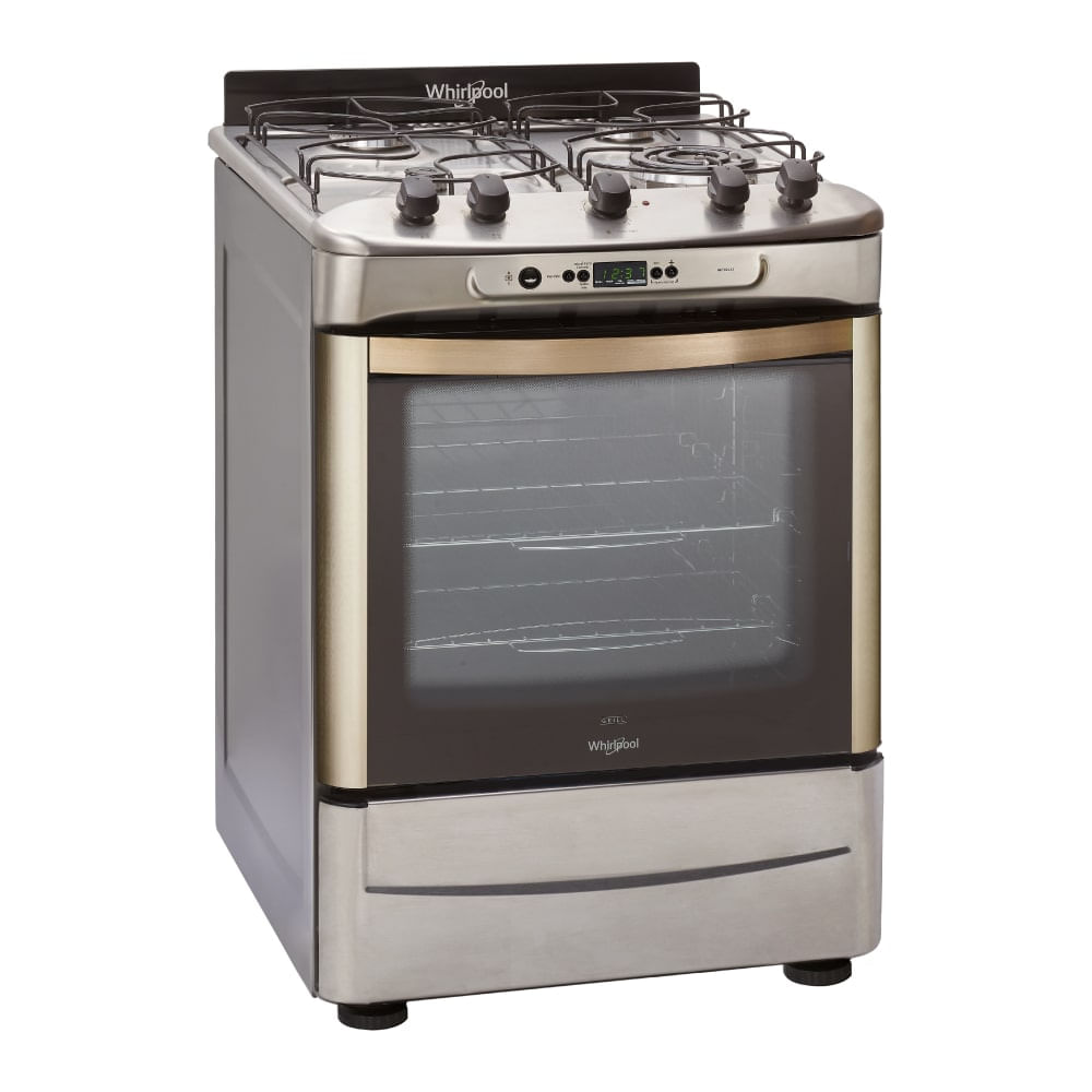 Cocina a Gas Whirlpool con Grill 60 CM - 4 hornallas - whirlpoolarg