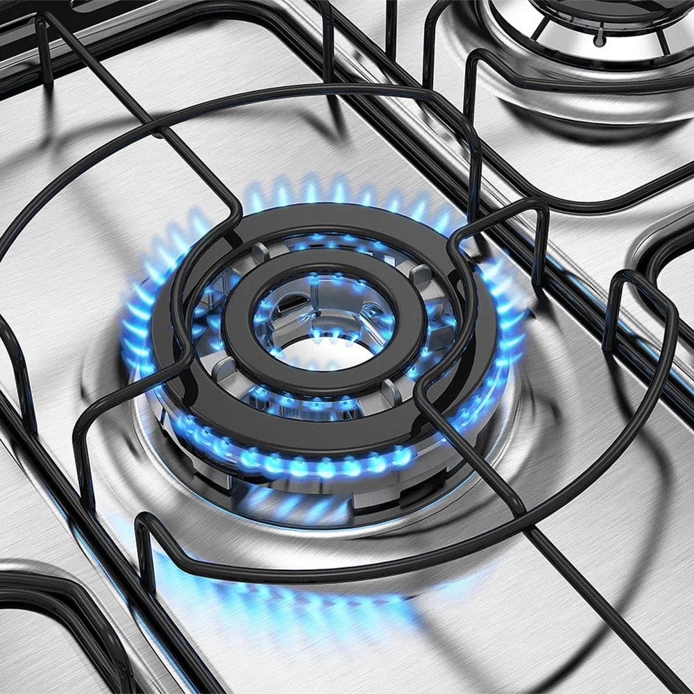 Cocina a Gas Whirlpool con Grill 76 CM Inox - 5 hornallas - whirlpoolarg