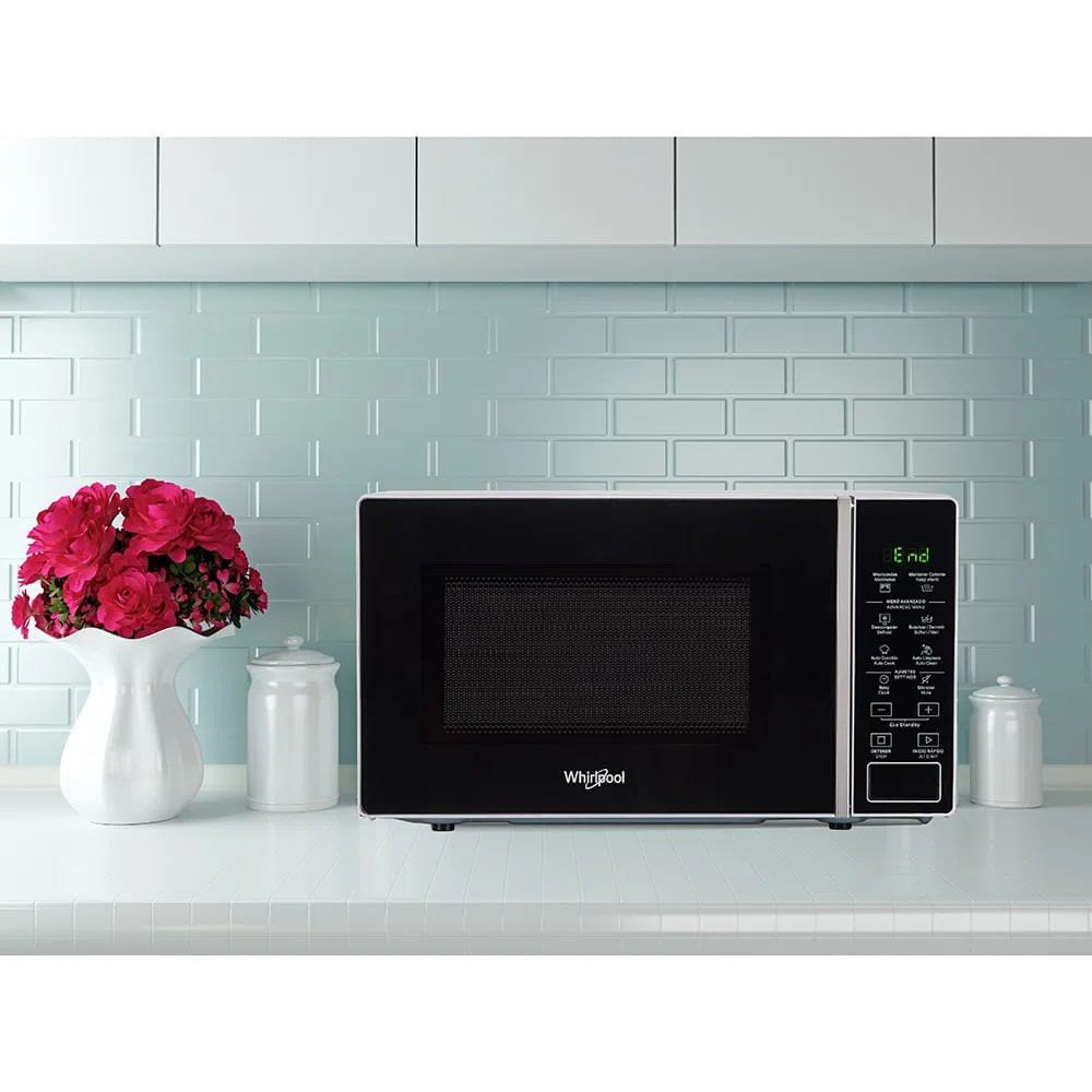 Whirlpool MWP 203 SB Encimera Microondas con grill 20 L 700 W Negro, Plata